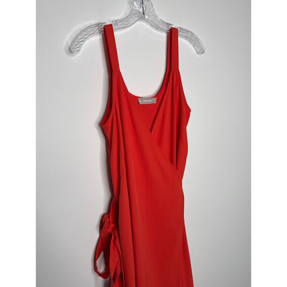Everlane Japanese GoWeave Tank Wrap Dress Orange summer vacation size 6 - Picture 4 of 16